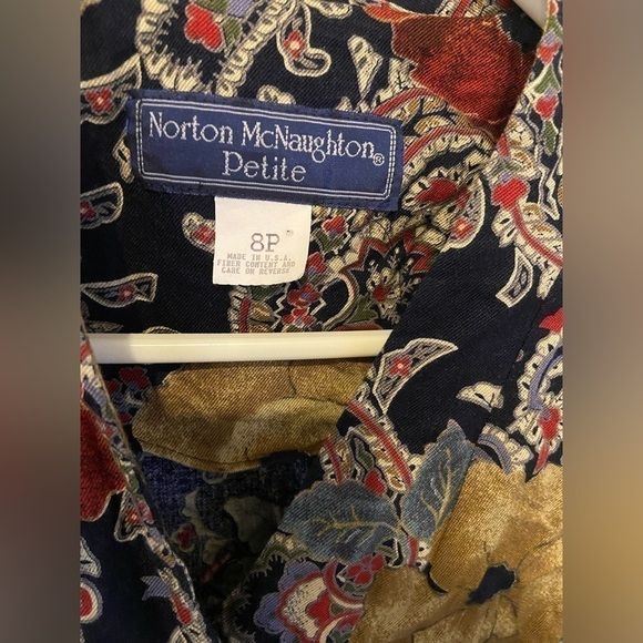 Vintage 1980’s Norton McNaughton Long Sleeve Button Blouse Blazer Made In USA - Picture 2 of 6